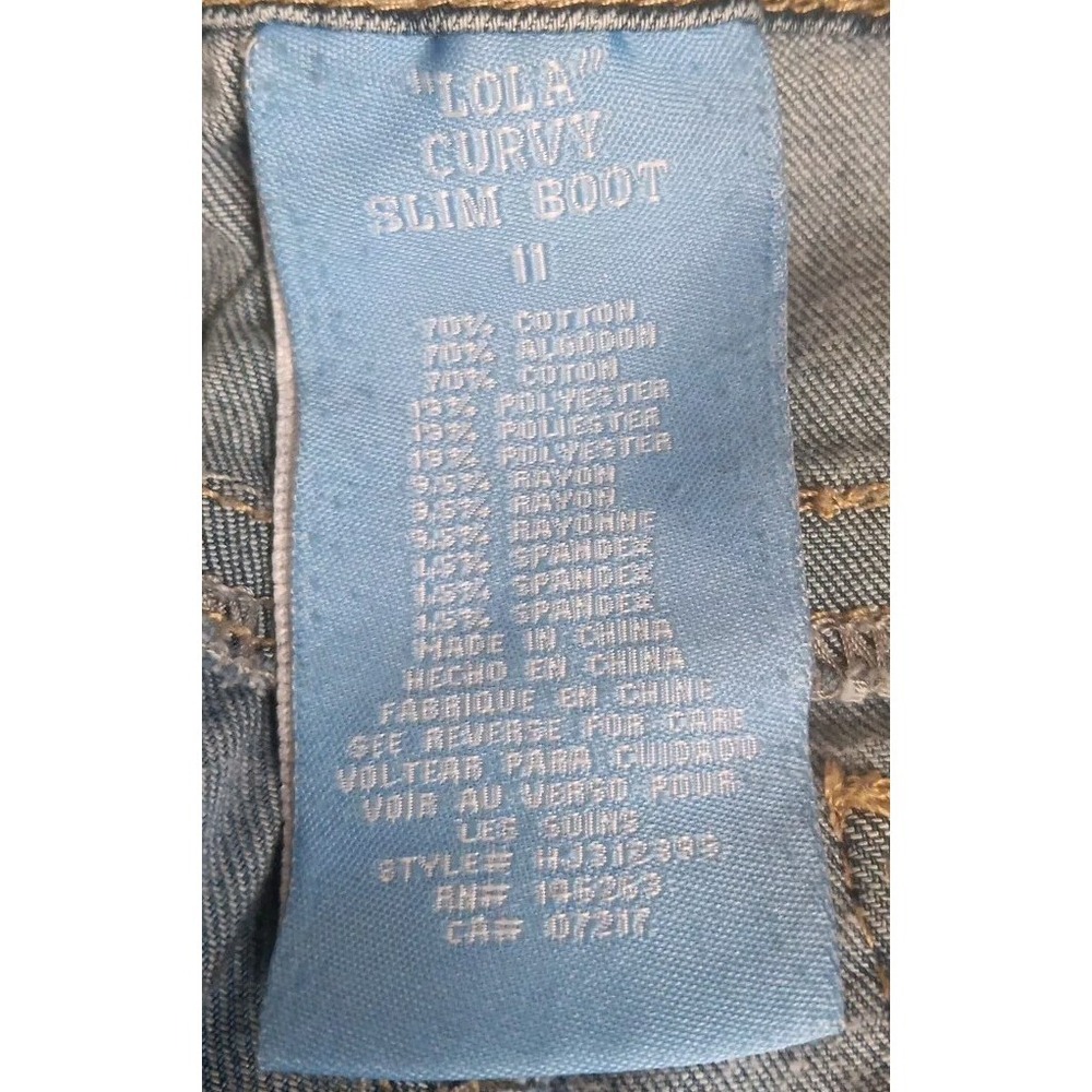 Hydraulic Jeans Womens 11 Lola Curvy Slim Boot‎ Stretch Embroidered Crosses READ - Picture 6 of 9